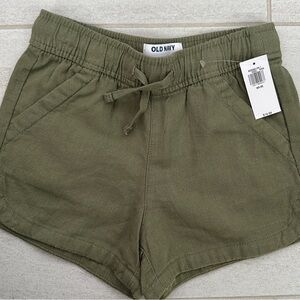 Old Navy Kids Olive Green Shorts - Size 5 (XS) - with drawstring - New with tags